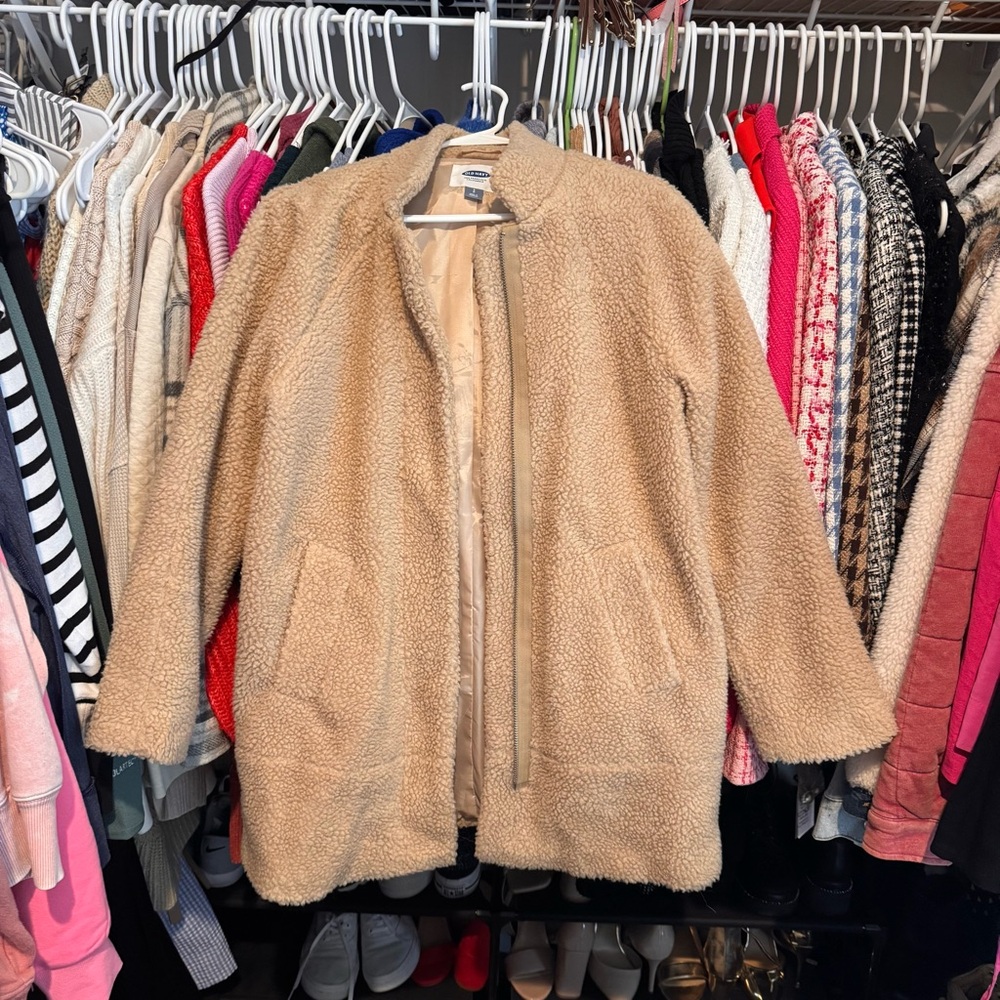Old Navy Cozy Tan Sherpa Jacket Small